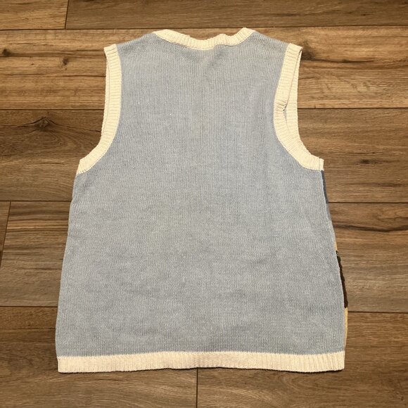 Capacity Beach Sweater Vest SZ Small Button Up Lighthouse Summer Cottage - Picture 6 of 10